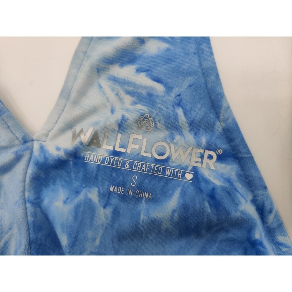 WallFlower Blue Tie Dye Halter Mini Dress with Tassels Womens Small - Picture 8 of 9